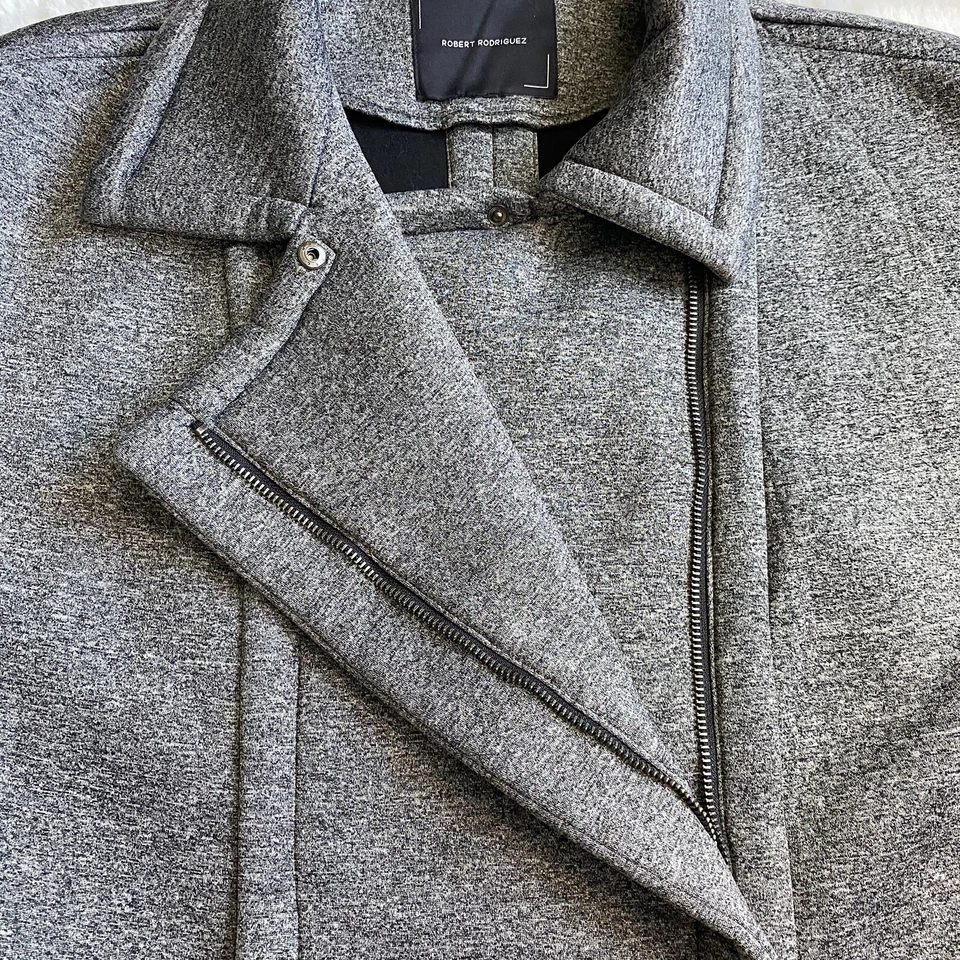 Chaqueta Moto Robert Rodriguez Kate Neopreno Talla Mediana Gris Jaspeado Cremallera Frontal Foto 2 de 4