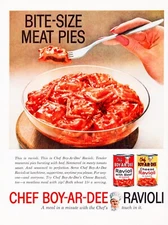 Print Ad Chef Boy-Ar-Dee Ravioli 1960 Full Page Large Magazine 10.5"x13.5"