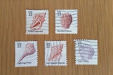 Complete USA used stamp set: 1985 Sea Shells series
