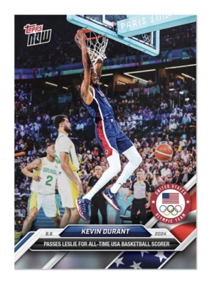 #ad 2024 Topps Now Olympics #20🇺🇸USA Men#x27;s🏀All Time Scorer Kevin Durant🔥IN HAND $2.88