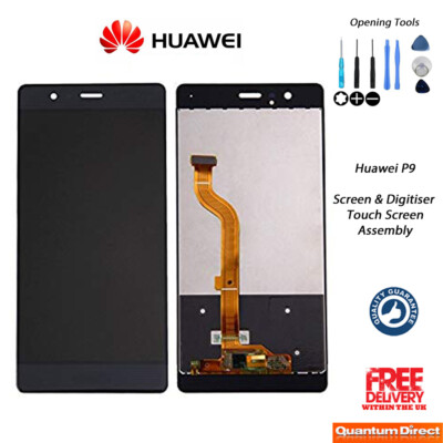 Huawei P9 Ersatz LCD Touchscreen Digitizer Baugruppe mit Werkzeugen - SCHWARZ