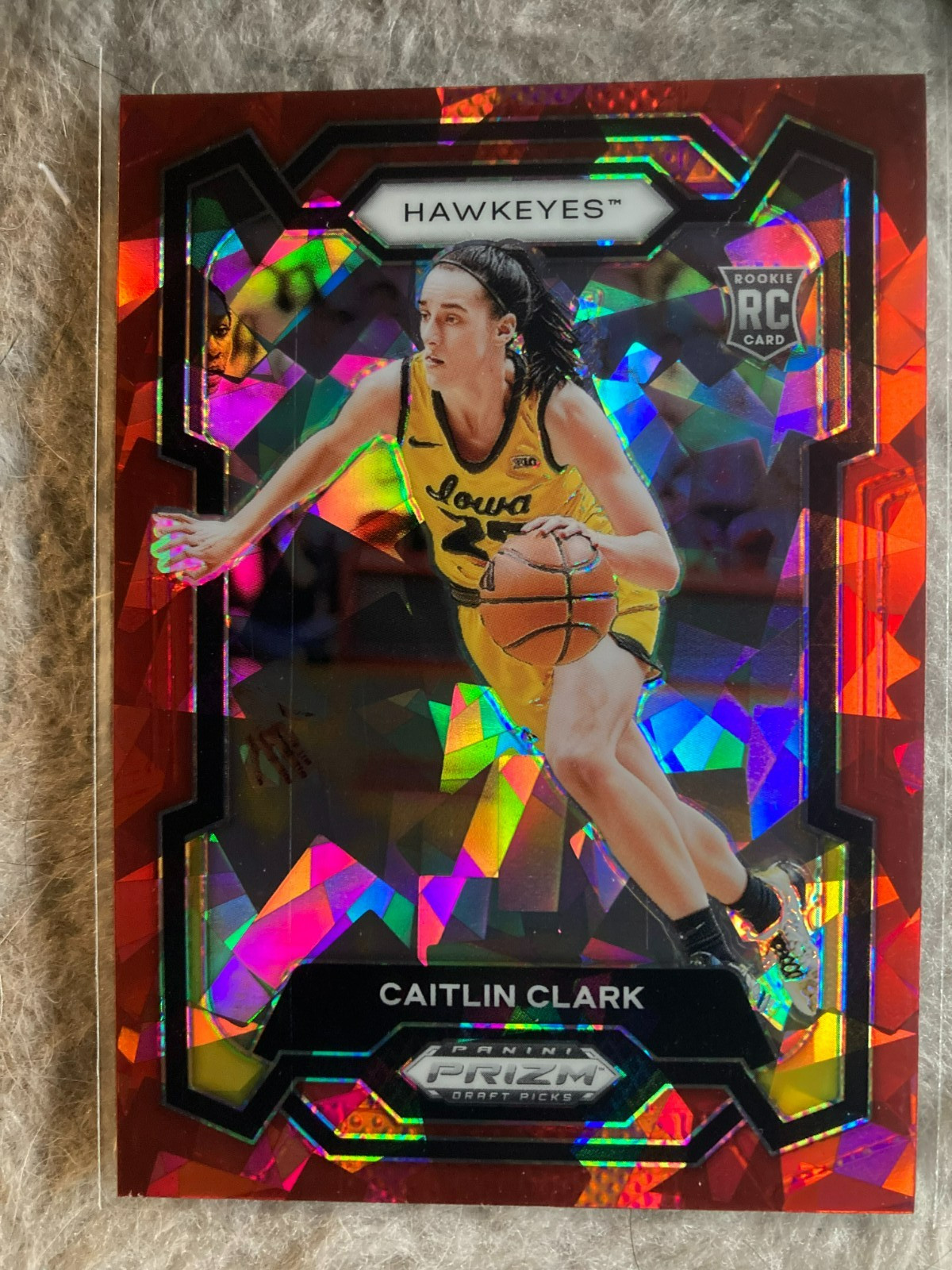 2024-25 Panini Prizm Draft Picks Caitlin Clark #57 Red Ice Prizm (RC)