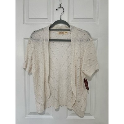 NWT Faded Glory White Open Front Cardigan Made in USA XXL