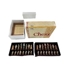 SAC Studio Anne Carlton Hand Painted History of Golf Chess Set 5” King