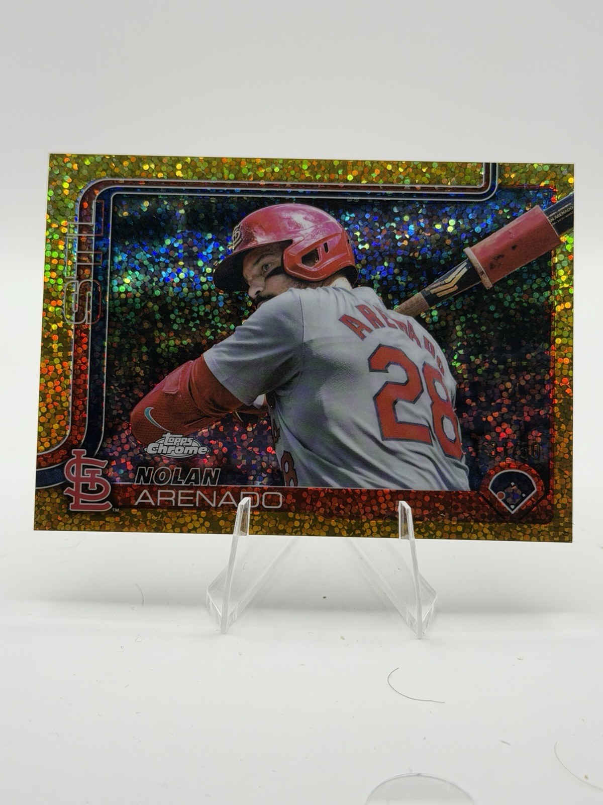 2025 Topps Chrome Nolan Arenado Gold Speckle Refractor Variation#14 #'d /50 SSP