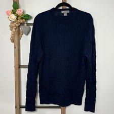 Daniel Cremieux Mens Long Sleeve Navy Wool Sweater Size Large