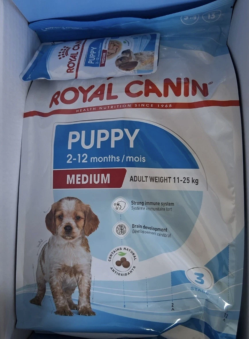 ** 🐾 Royal Canin medium puppy kit – 3kg dry food & 140g wet food pouch 🐾 **