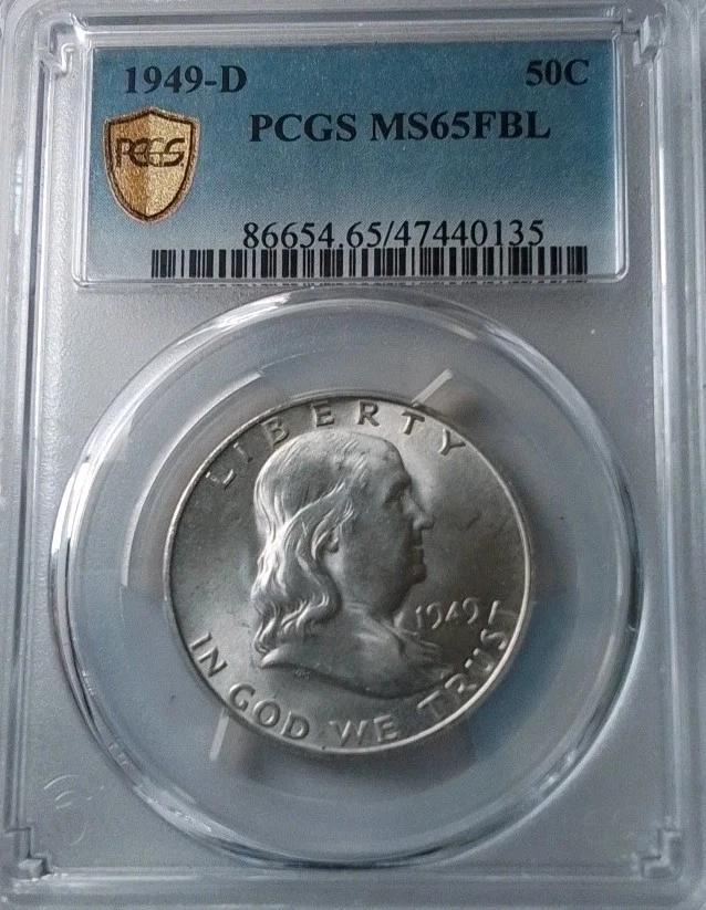 1949-D Franklin Half Dollar PCGS MS 65 FBL Gold Shield  - Image 4 of 4