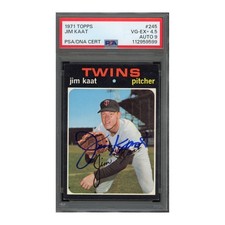 1971 Topps #245 Jim Kaat PSA 4.5 Auto 9 hof signed autograph pop 1; 1 higher