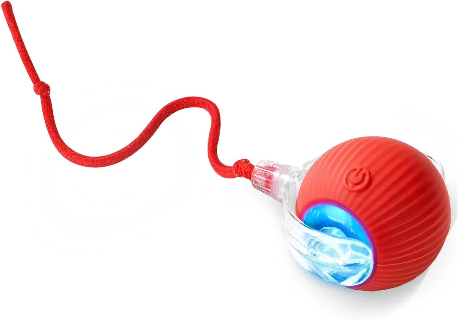 Agile Moving Cat Ball Toy with Rope Red Interactive Exercise Toy
