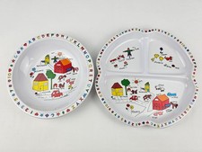 Anacapa Melamine Ware 1987 Childrens Divided Plate 903-1  Bowl 904-3 Farmhouse