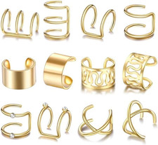 6 Pair Cartilage Clip on Earrings Set Stainless Steel Ear Clip Fake Cartilage Ea