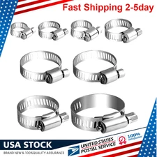 101pcs Adjustable Hose Clamps Worm Gear Stainless Steel Clamp Assortment Kit