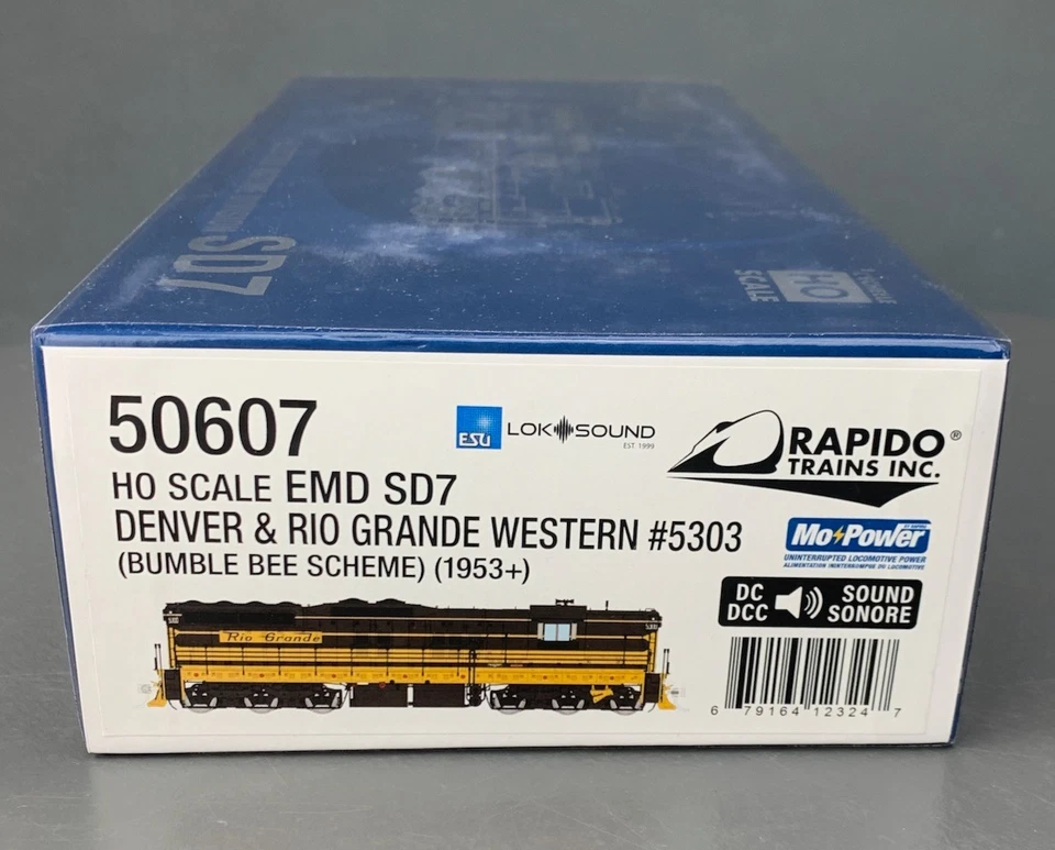 HO Rapido EMD SD7 Denver & Rio Grande Western #5303 wDCC/SND NIB! HO7532 - Image 2 of 4