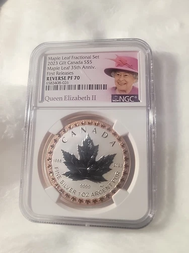 2023 CANADA $5 ANNIVERSARY MAPLE LEAF FRACTIONAL NGC REV PF 70 FIRST RELEASES