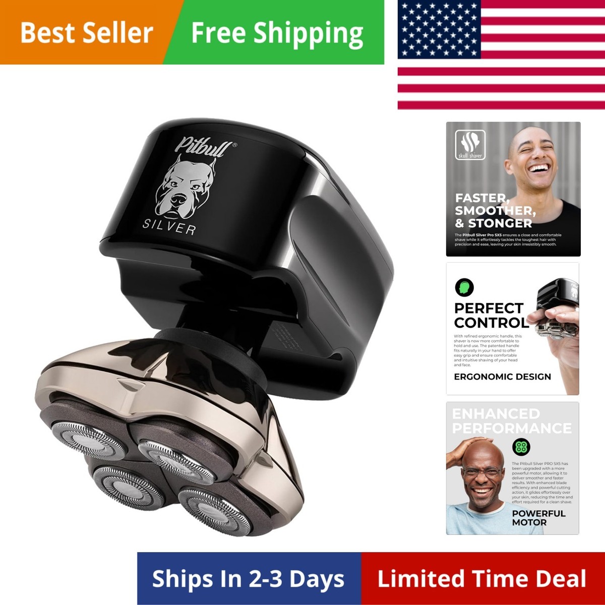 Pitbull Silver PRO SX5 Head and face Shaver | eBay