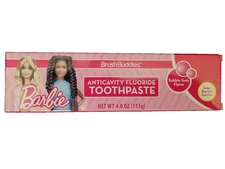 Brush Buddies Barbie AntiCavity Fluoride ToothpasteBubble Gum Flavor NEW 4.0 Oz