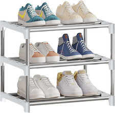 3-Tier Stackable Shoe Rack for Closet and Entryway Storage Solutions