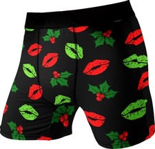 Calzoncillo boxer de Navidad pequeño 28-30 ropa interior para hombre besos de muérdago regalo de Navidad