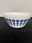 Vintage Pyrex Blue Polka Dot Mixing Bowl  #403  2- 1/2 Qt. White & Blue