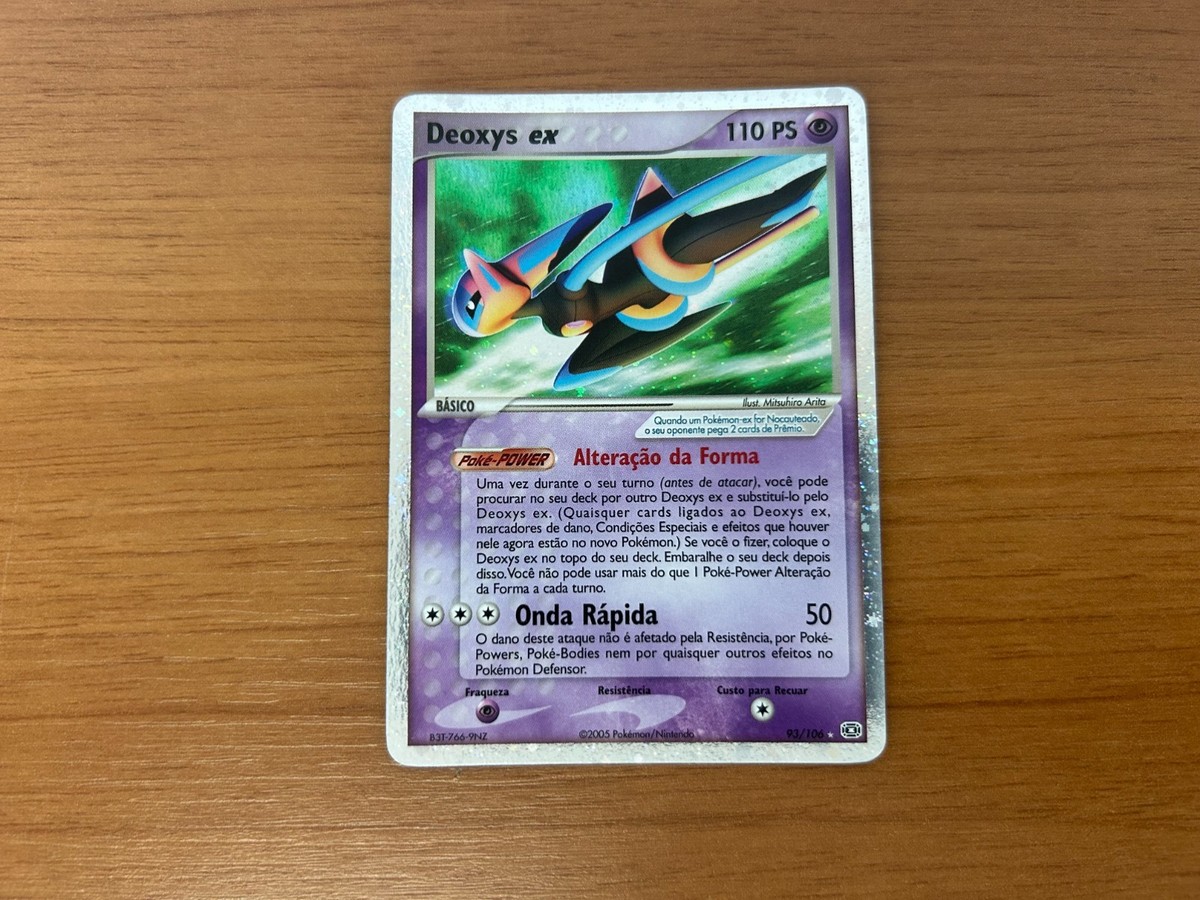 Deoxys EX 93/106 Emerald Speed Forme Rare Pokemon Brazilian Holo