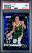 2024 Panini Prizm WNBA - Nika Muhl #75 Blue Velocity Prizm (RC) PSA 9