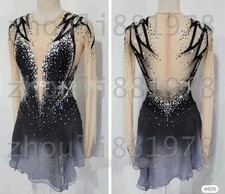 New Ice Figure Skating Dress Figure Skating Dress For Competition black dyeing