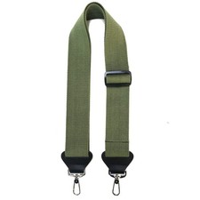 MoonEmbassy Banjo strap with Leather Ends and Metal 2 inch wide, Green