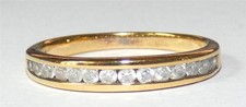 Sterling Silver Gilt Half Eternity Ring CZ Stones Size P 1135