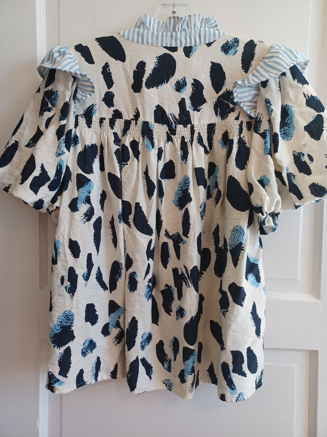 Entro boho mixed pattern pullover blouse L floaty… - image 6