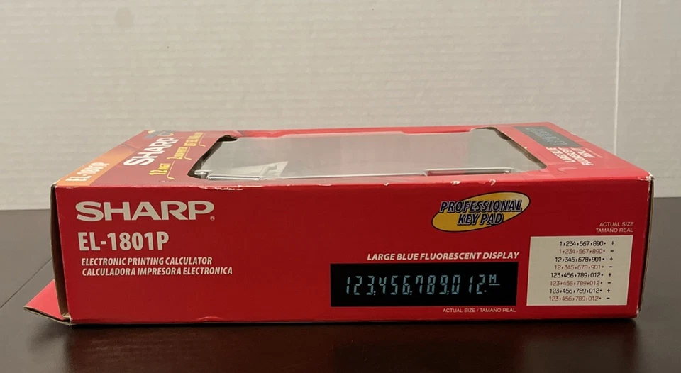 Sharp EL-1801P Professional 12-Digit 2-Color Electronic Printing Calculator New - Image 4 of 4