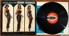 Scepter 523 MAKE WAY FOR DIONNE WARWICK First Monarch Pressing Mono LP Vinyl G+