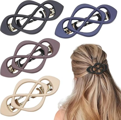 AstraGlam 4 Pack French Hair Clips for Women – Vintage Hair Barrettes in Mixe