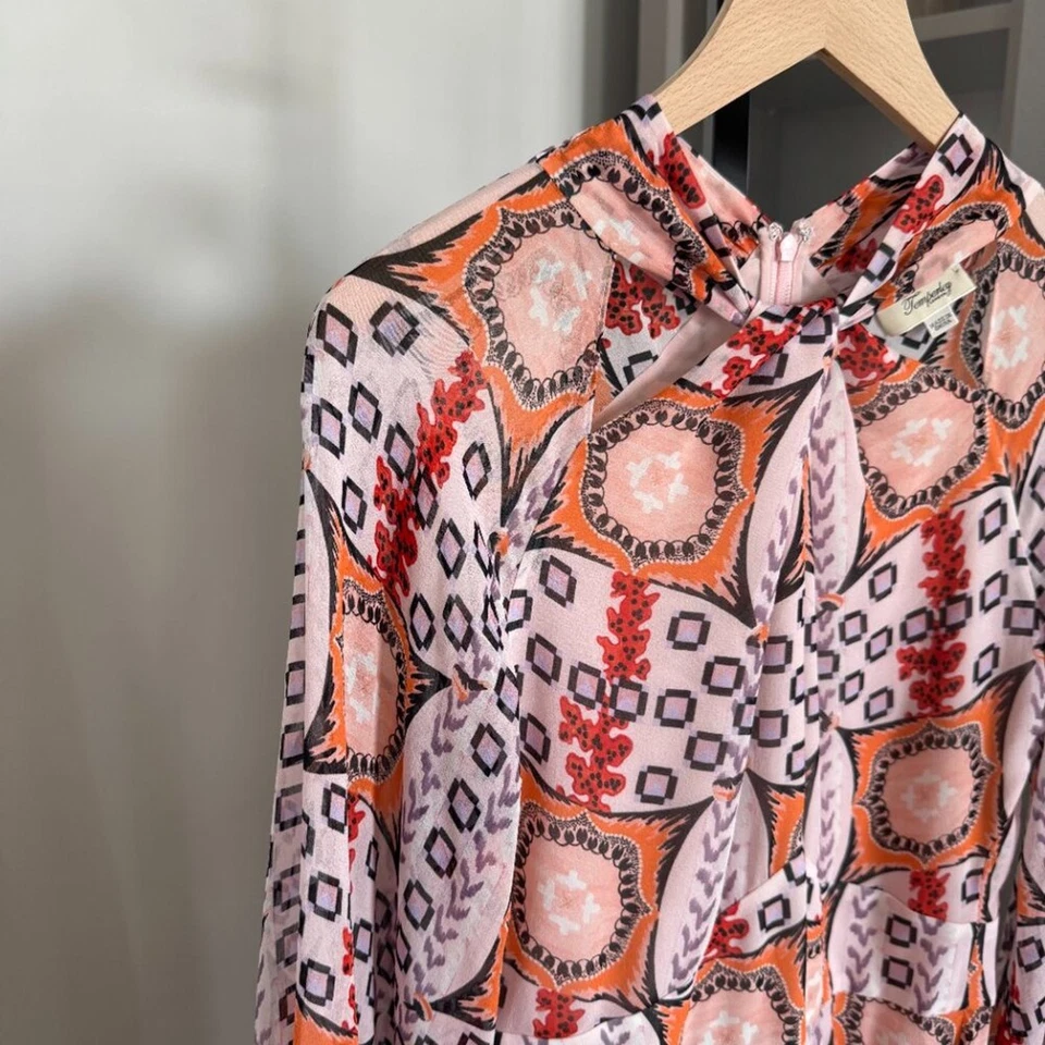 Vestido Midi Temperley London Etoile Estampado Seda Escote Retorcido Pequeño S Foto 3 de 4