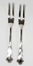 2 X Seltene Vorlegegabel aus 800er Silber Wilkens Modell Dresdner Barock 15,5cm