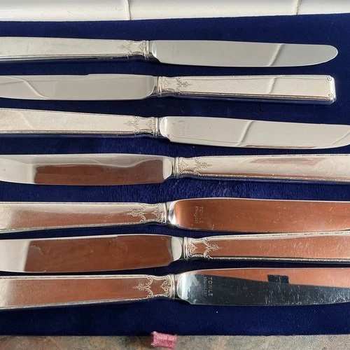 7 OLD LACE STERLING SILVER DINNER KNIVES 8 5/8” Long ELEGANT 1939 FINE TOWLE