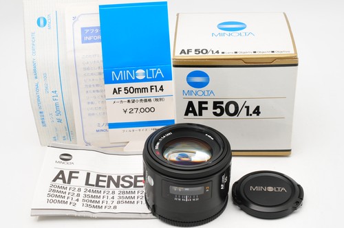 MINT in Box Minolta AF 50mm f/1.4 Early type Standard Lens A mount Sony Japan