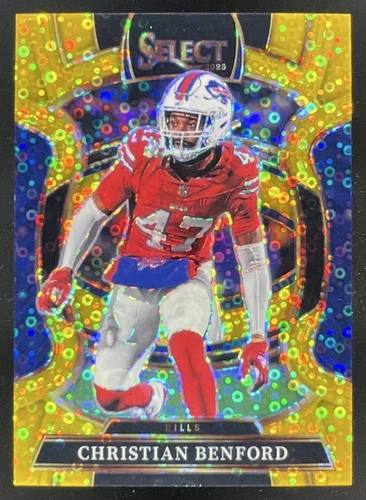 2025 Panini Select Concourse Gold Disco Prizm #84 Christian Benford /10