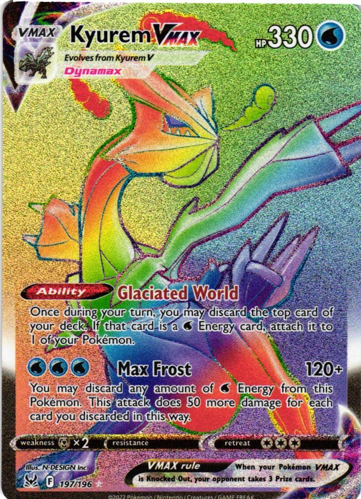 Kyurem VMAX (Secret) Holo 197/196 SWSH11: Lost Origin NM