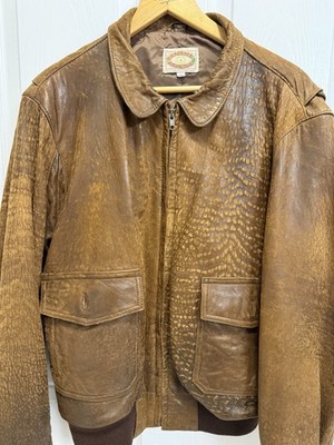 Vintage 80s Banana Republic Leather Bomber Jacket Mens 42 Mill