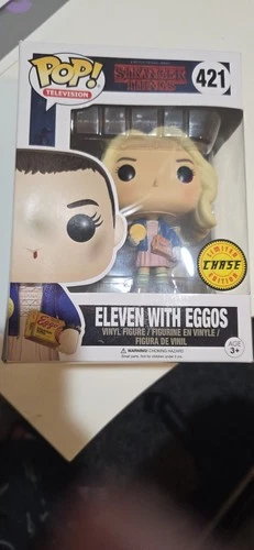 Funko Pop! Vinyl: Stranger Things - Eleven with Eggos (Chase) #421 w/Protector