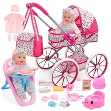 Baby Doll Stroller Set Baby Doll Accessories Playset Pretend Play Toys with