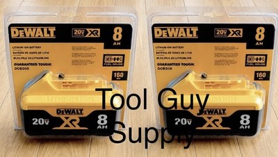 NEW GENUINE Dewalt DCB208 20V Max XR 8.0Ah Lithium Ion Batteries 2 Pack 