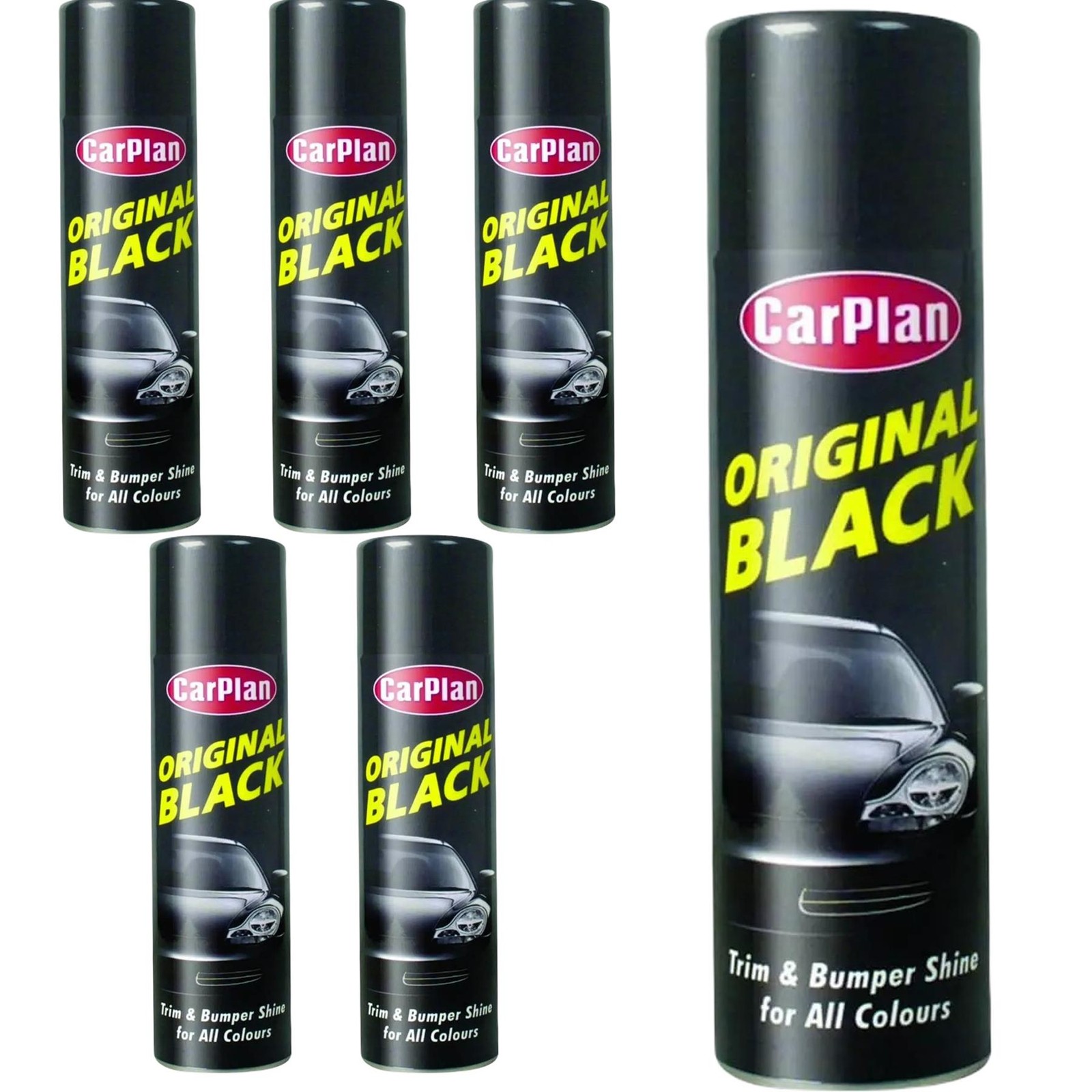 CarPlan Original Black Trim And Bumper Shine For All PVC Clean Wash 500ml x 6 - Image 2