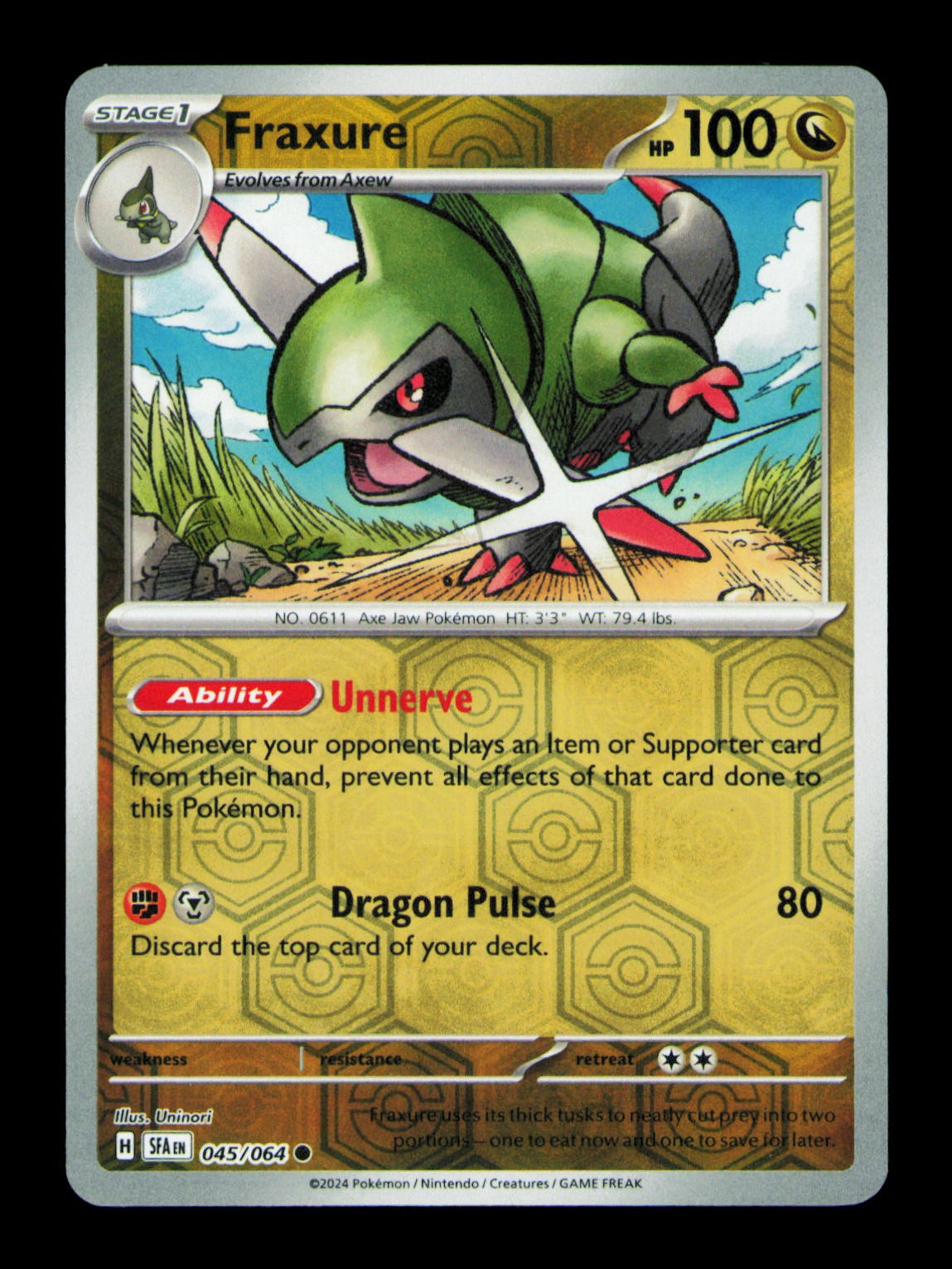 Fraxure Reverse Holofoil Common SV: Shrouded Fable 045/064 NM