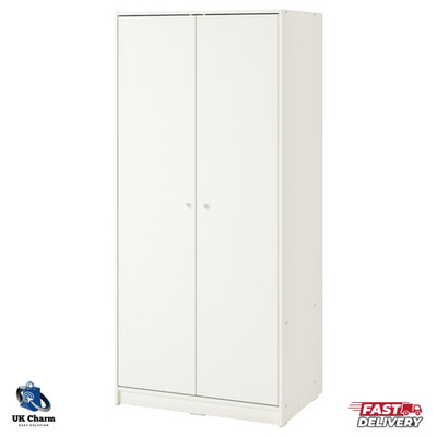 IKEA KLEPPSTAD Kleiderschrank 2-türig weiß Schlafzimmer Aufbewahrungsschrank modern 79x176 cm