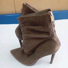 Fashion Nova Brown Suede Ankle Boots High Heel Size 9 Beautiful Boots to Walk in