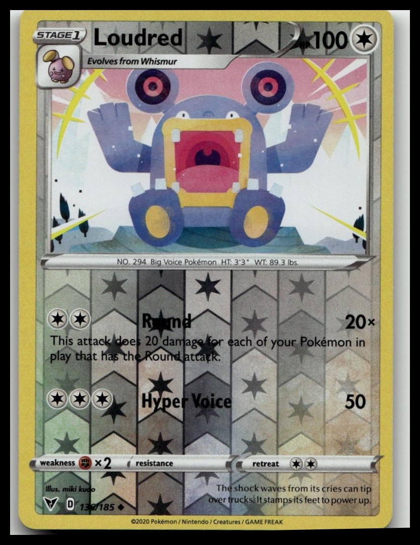 SWSH04: Vivid Voltage #136/185 Loudred Reverse Holo