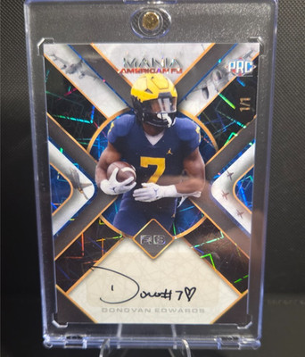 1/1 Autographed 2024 Wild Card Auto Mania Football Donovan Edwards Sports Card
