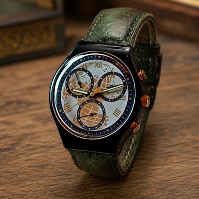 Swatch Chrono Timeless Zone SCN104 Vintage 1992 Batterie Neu Uhrmacher geprüft